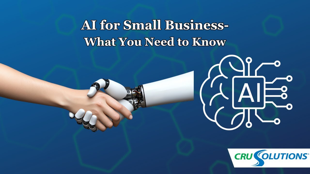 CRUSolutions's tweet card. AI for Small Businesses: Benefits, Risks & How to Stay Safe