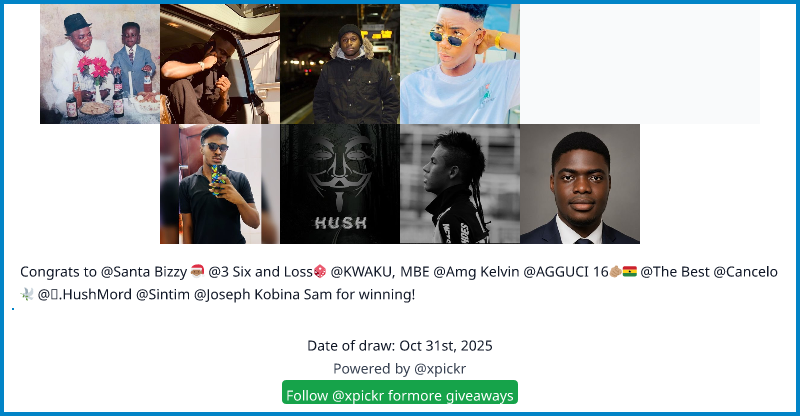 alu_kyi's tweet card. Congratulations to Santa Bizzy 🎅🏾, 3 Six and Loss🎲, KWAKU, MBE, Amg Kelvin, AGGUCI 16🫵🏽🇬🇭, The Best, Cancelo🕊️, ♞.HushMord, Sintim, Joseph Kobina Sam for winning the draw!