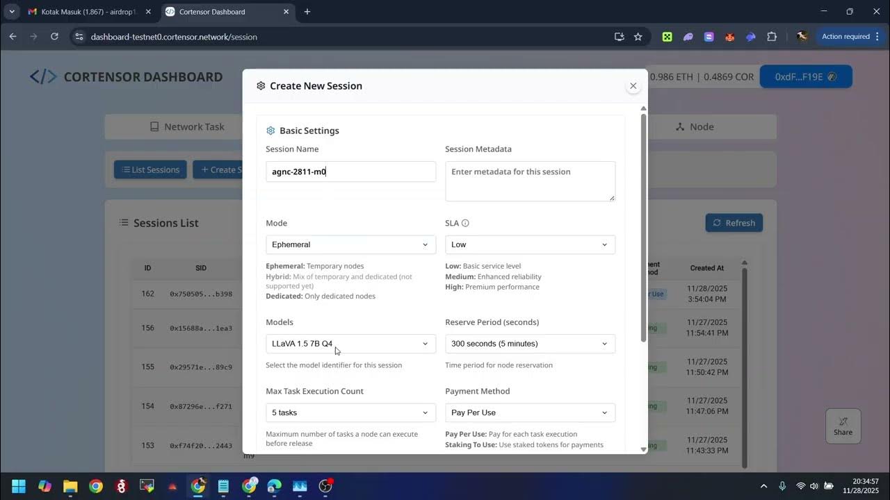 01_choose's tweet card. Cortensor Testing by agnc | 28 November 2025
