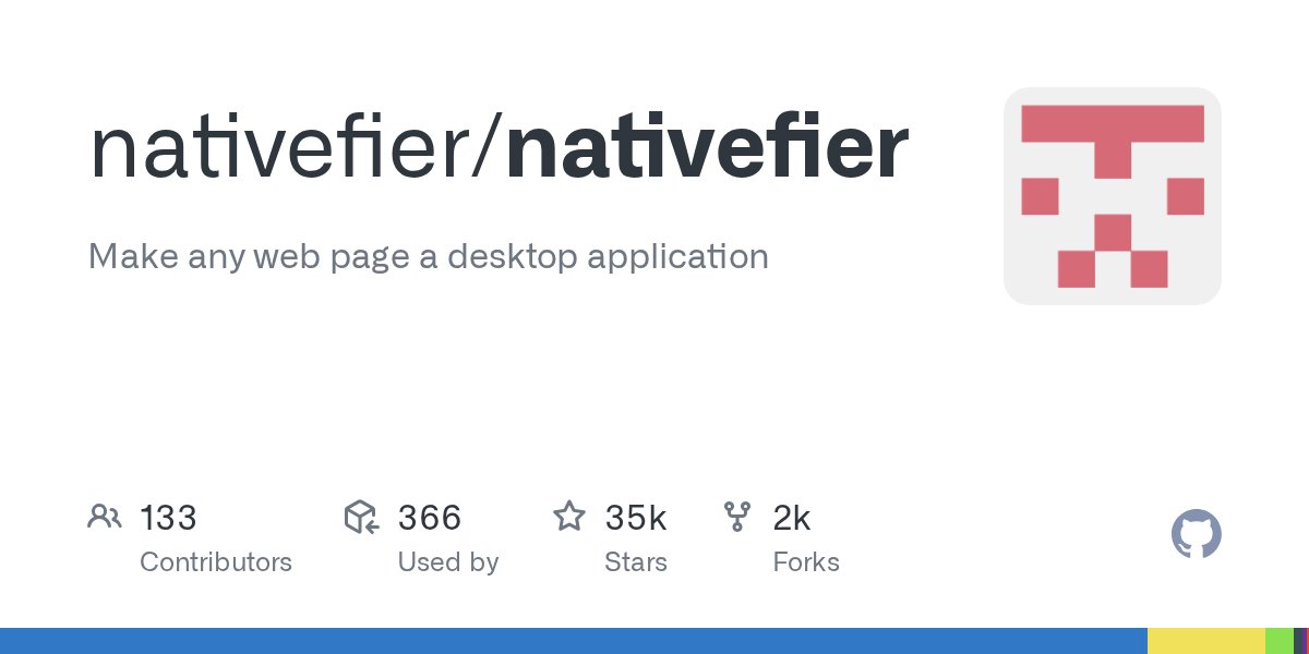 _Programacion's tweet card. Make any web page a desktop application. Contribute to nativefier/nativefier development by creating an account on GitHub.