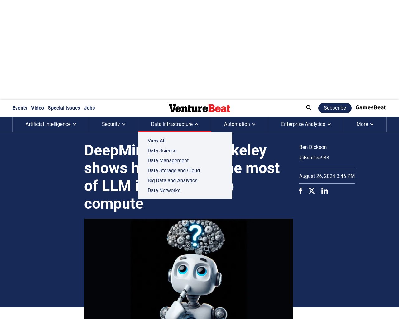 managetech_inc's tweet card. 大規模言語モデル(LLMs)の訓練コストと速度の遅さから、推論による性能向上のためにより多くの計算サイクルを使