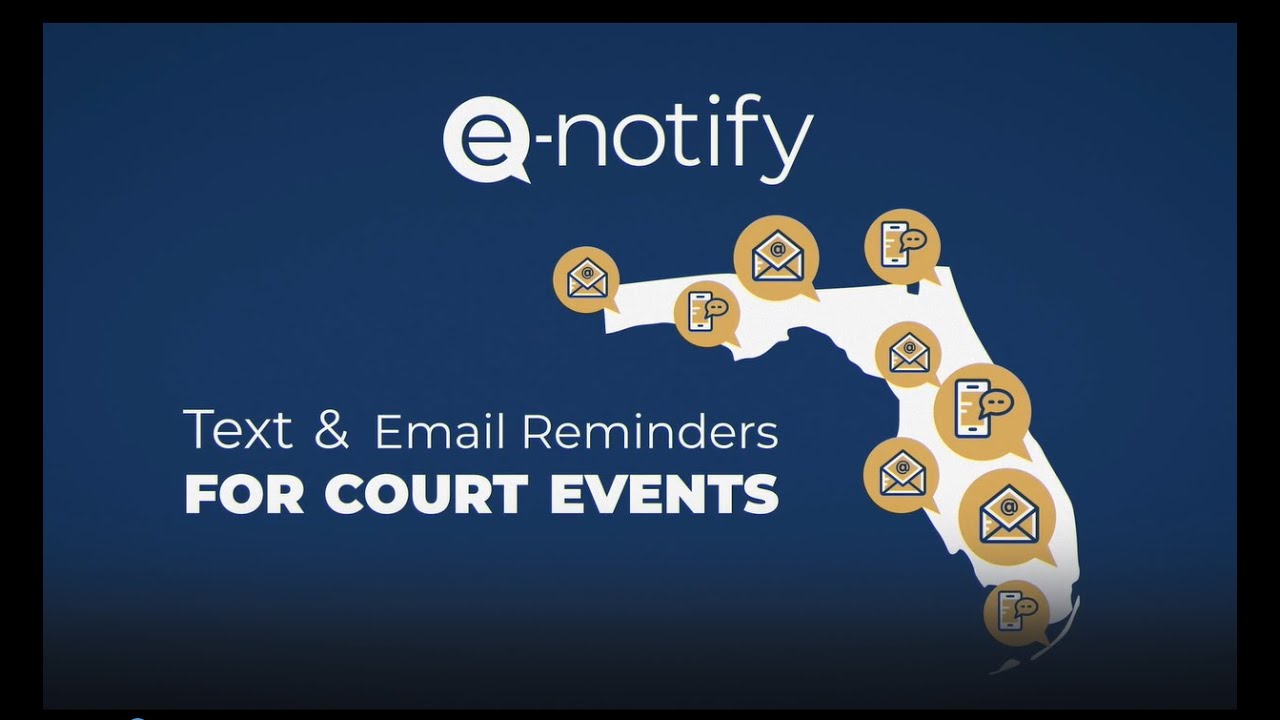 PinellasClerk's tweet card. E-Notify: Florida's Court Event Notification System