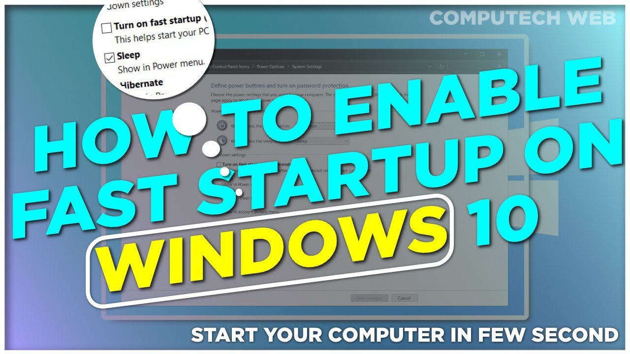 ComputechW's tweet card. How to Enable Fast Startup on Windows 10 || 2021 || COMPUTECH WEB.