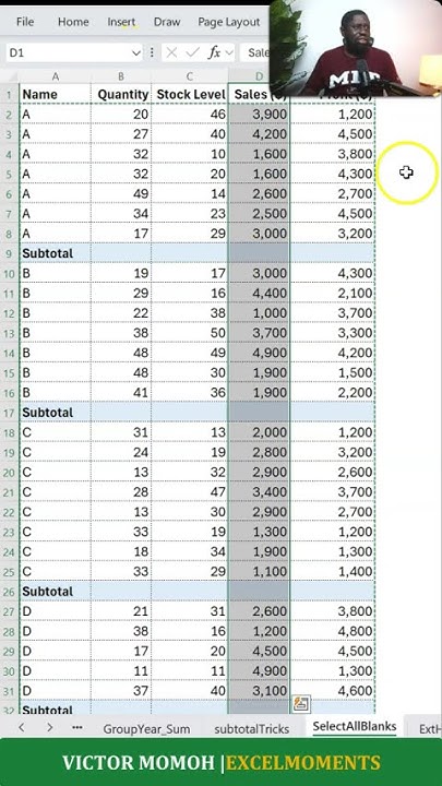 VicmoExcel's tweet card. Smart Excel Selection: The TRIMRANGE Method