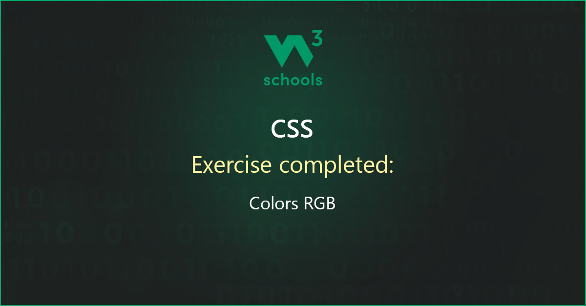 awinbugur's tweet card. I have completed the CSS Colors - RGB Exercise at W3Schools.com