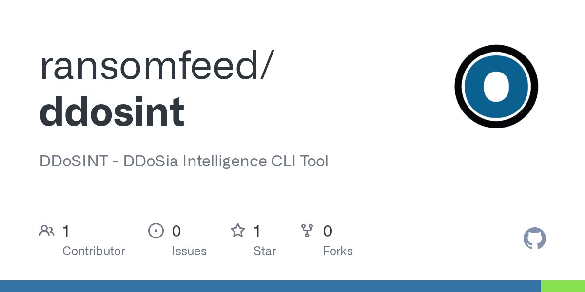 nuke86's tweet card. DDoSINT - DDoSia Intelligence CLI Tool. Contribute to ransomfeed/ddosint development by creating an account on GitHub.