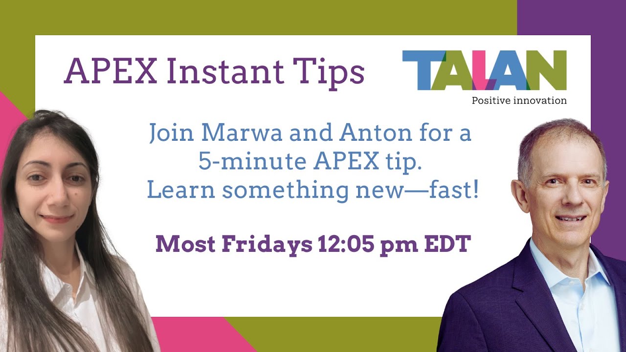 TalanOracleTech's tweet card. APEX Instant Tips #185: Browser Caching of Static Files: as deep as...