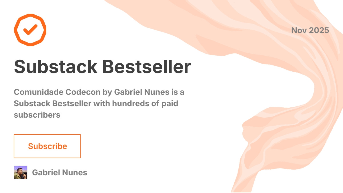 codecondev's tweet card. O ponto de encontro dos conteúdos que a Codecon cria. Click to read Comunidade Codecon, a Substack publication with thousands of subscribers.