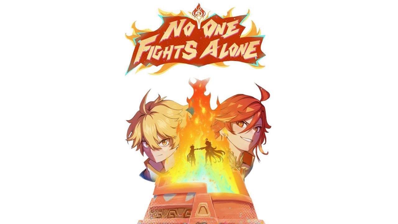 Kyrian_W's tweet card. No One Fights Alone [Genshin Impact] [Comic Dub]