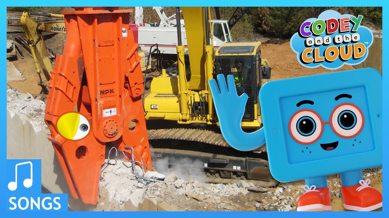 CodeyCloud's tweet card. Demolition Dinosaurs Song | Diggers that look like Dinosaurs | Codey...