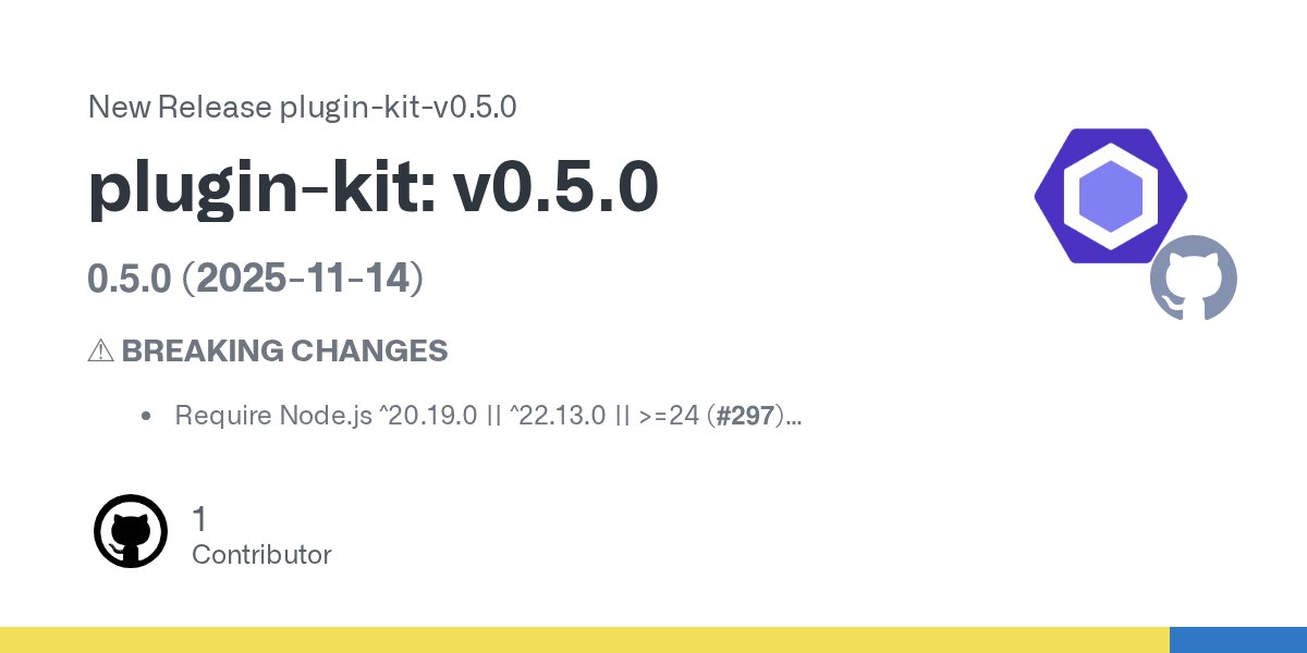 geteslint's tweet card. 0.5.0 (2025-11-14) ⚠ BREAKING CHANGES Require Node.js ^20.19.0 || ^22.13.0 || >=24 (#297) Features Require Node.js ^20.19.0 || ^22.13.0 || >=24 (#297) (acc623c) Dependencies The followin...