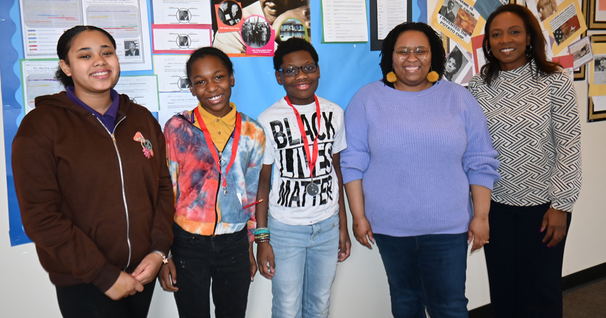 DemocracyAndMe's tweet card. Students in grades 5-8 at Elevated Excellence Academy participated in the inaugural Martin Luther King speech competition, sponsored by the Charles H. Dater Foundation. Students were asked to use Dr....