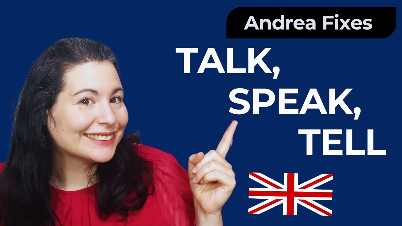 AndreaFixes's tweet card. How to remember the difference between TALK, SPEAK and TELL ⭐: Must...