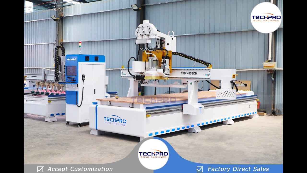 Christytechpro's tweet card. Multiple-heads ATC Cnc Router Machine is Shipped to Italy