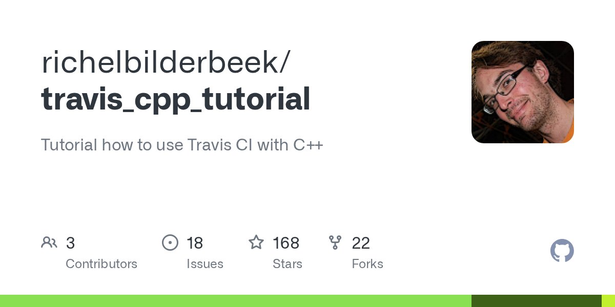 katie_cpp's tweet card. Tutorial how to use Travis CI with C++. Contribute to richelbilderbeek/travis_cpp_tutorial development by creating an account on GitHub.