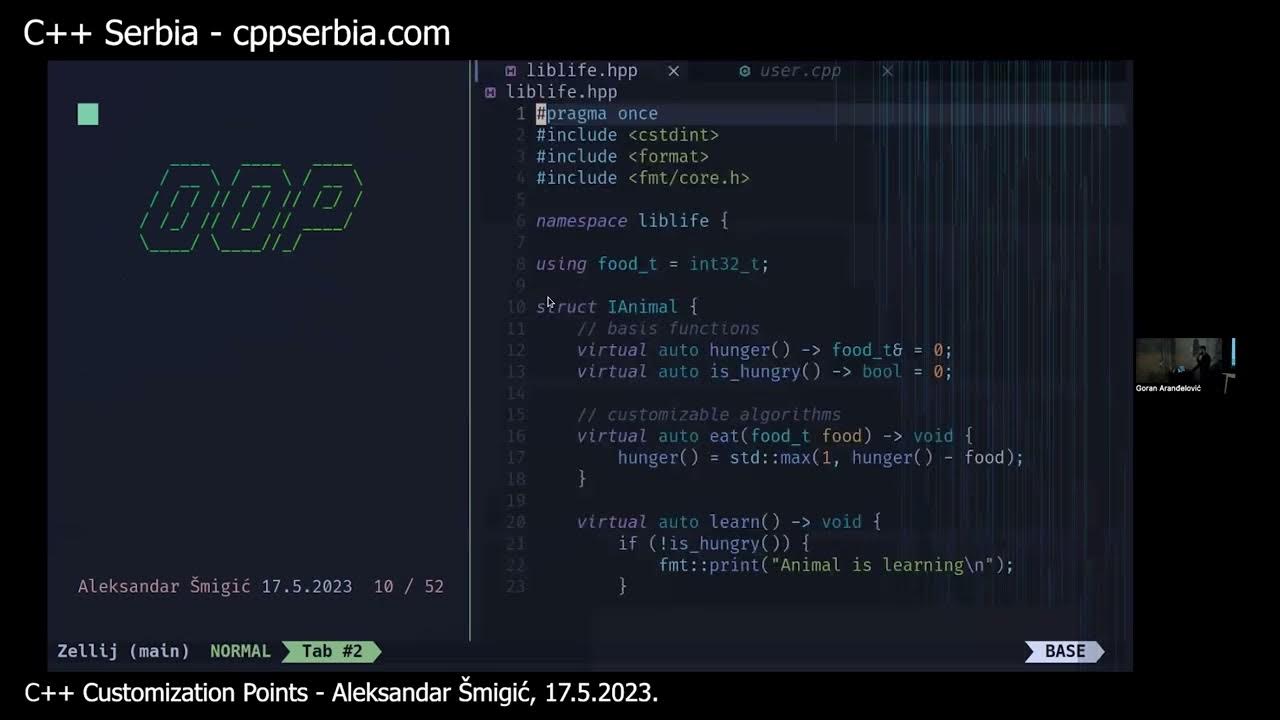 CppLibHunt's tweet card. Aleksandar Šmigić — C++ Customization Points — 17.5.2023.