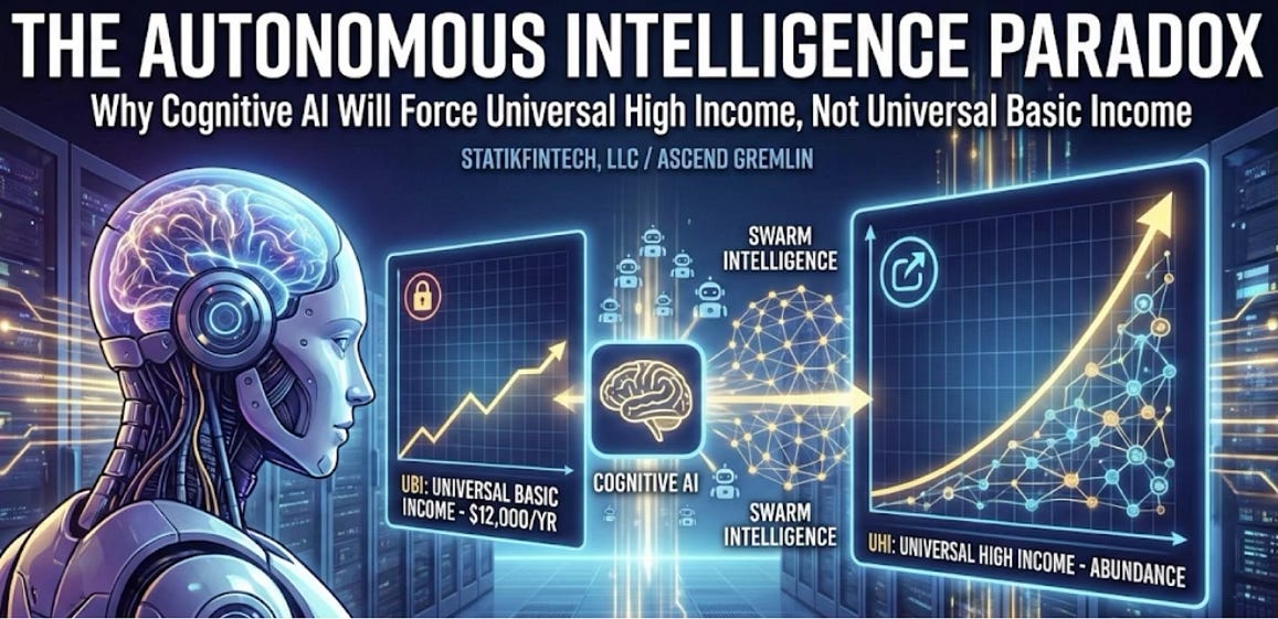 GremlinsForge's tweet card. Why Cognitive AI Will Force Universal High Income, Not Universal Basic Income
