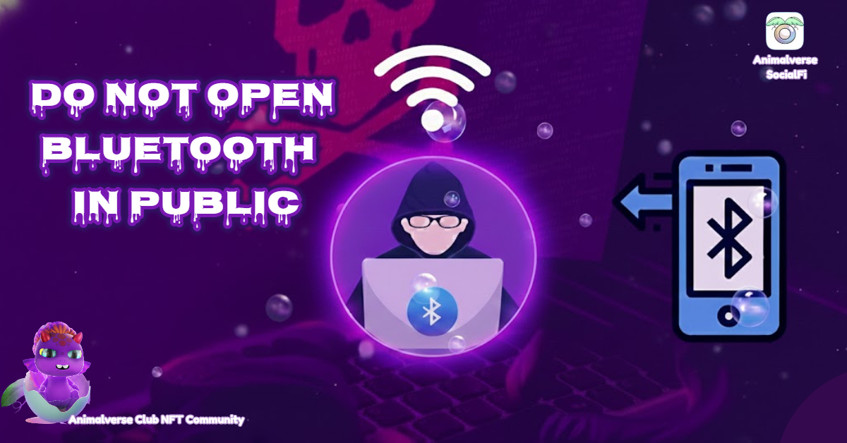 AnimalverseClub's tweet card. Leaving Bluetooth enabled in public places can be vulnerable to the BlueBorne attack on older or outdated devices. This vulnerability allows hackers to gain access to your phone without pairing or...