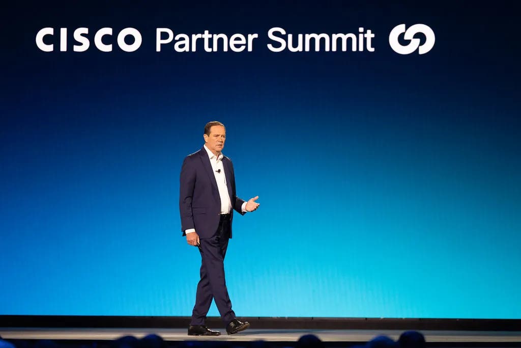 CRN's tweet card. Cisco CEO Chuck Robbins sat down with CRN at Partner Summit 2025 this week to talk about Cisco 360, the massive AI opportunity waiting for partners, and how Cisco’s platform approach to the market...