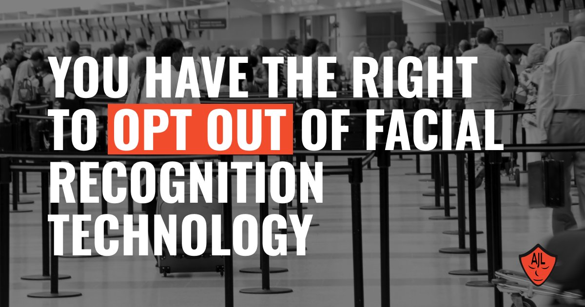 AJLUnited's tweet card. TSA is expanding its facial recognition program. You can opt out.