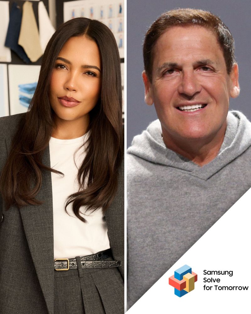 SamsungCareUS's tweet card. Mark Cuban and Emma Grede are teaming up with Samsung to inspire the next generation of STEM innovators! As Samsung Solve for Tomorrow’s first-ever ambassadors, they’re helping students nationwide...