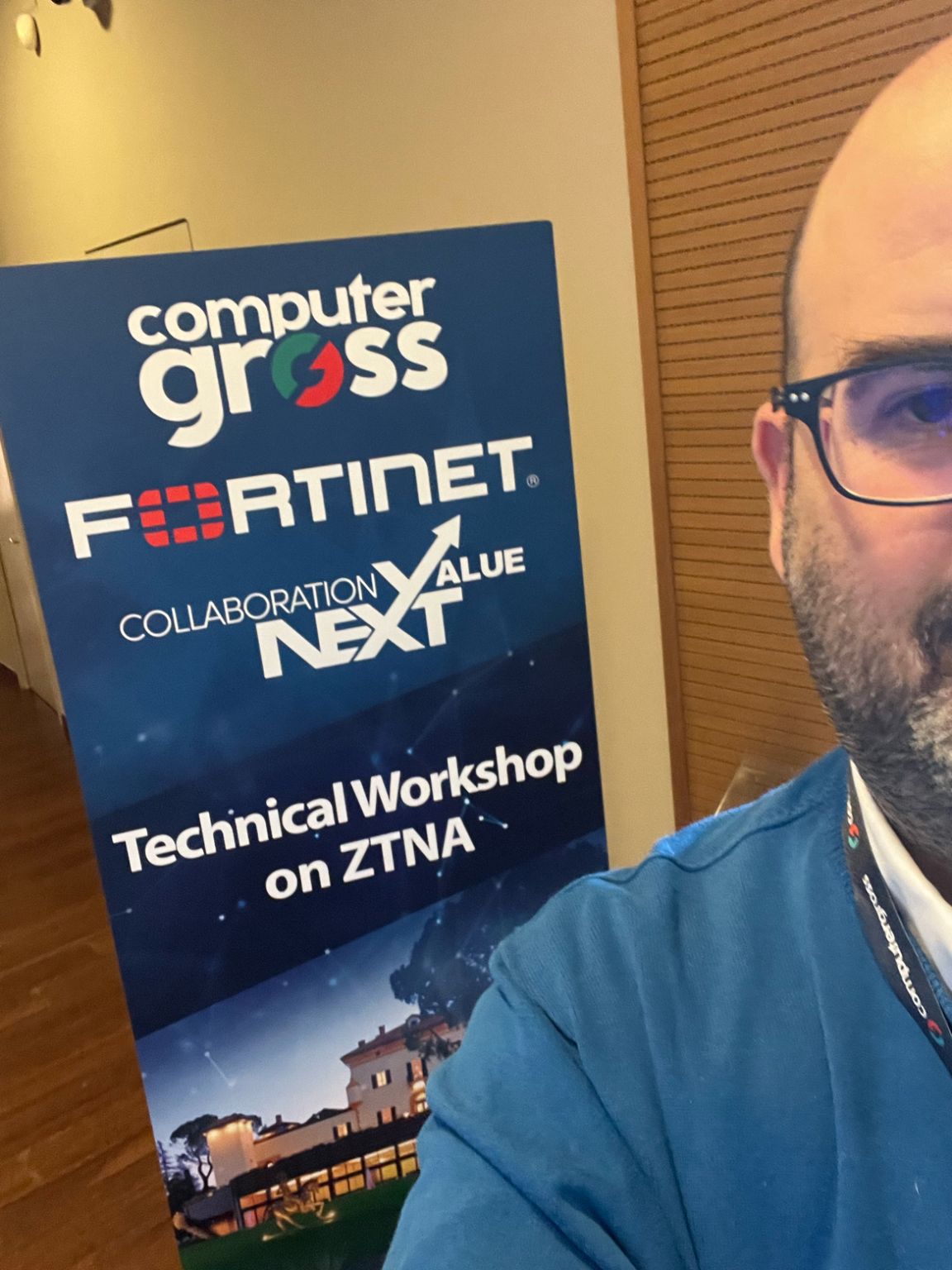 pgallenga's tweet card. Workshop su #ZeroTrustNetworkAccess con Computer Gross e Fortinet nella splendida cornice del Palazzo di Varignana . BearIT Srl #BearIT #ComputerGross #Fortinet #security #ZTNA #NeverTrustAlwaysVer...