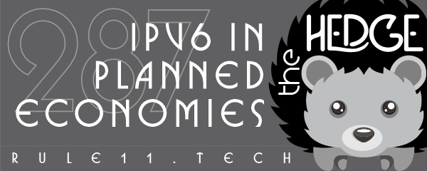rtggeek's tweet card. Do planned economies, like China, have an advantage in deploying IPv6? What do the numbers on the DFZ show? George Michaelson joins Russ and Tom to discuss.