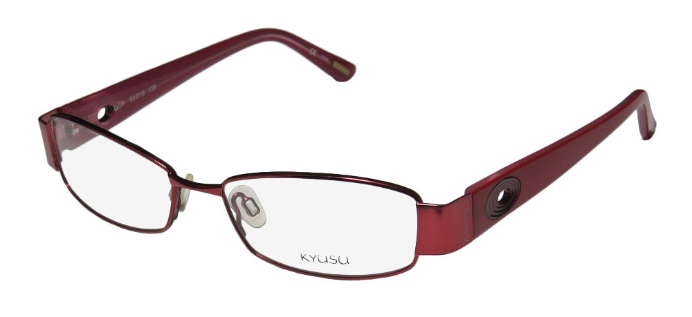 ModaFrames's tweet card. Discover these womens Kyusu 0914 eyeglasses. These metal & plastic frames feature a rectangular shape and full-rim design. MSRP is $120.00.