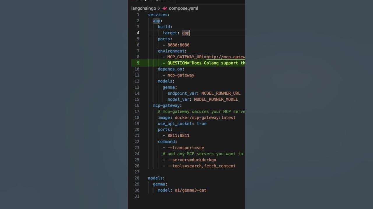Informatykadlak's tweet card. LangChainGo Project YAML File Explained! #docker #langchain #docker...