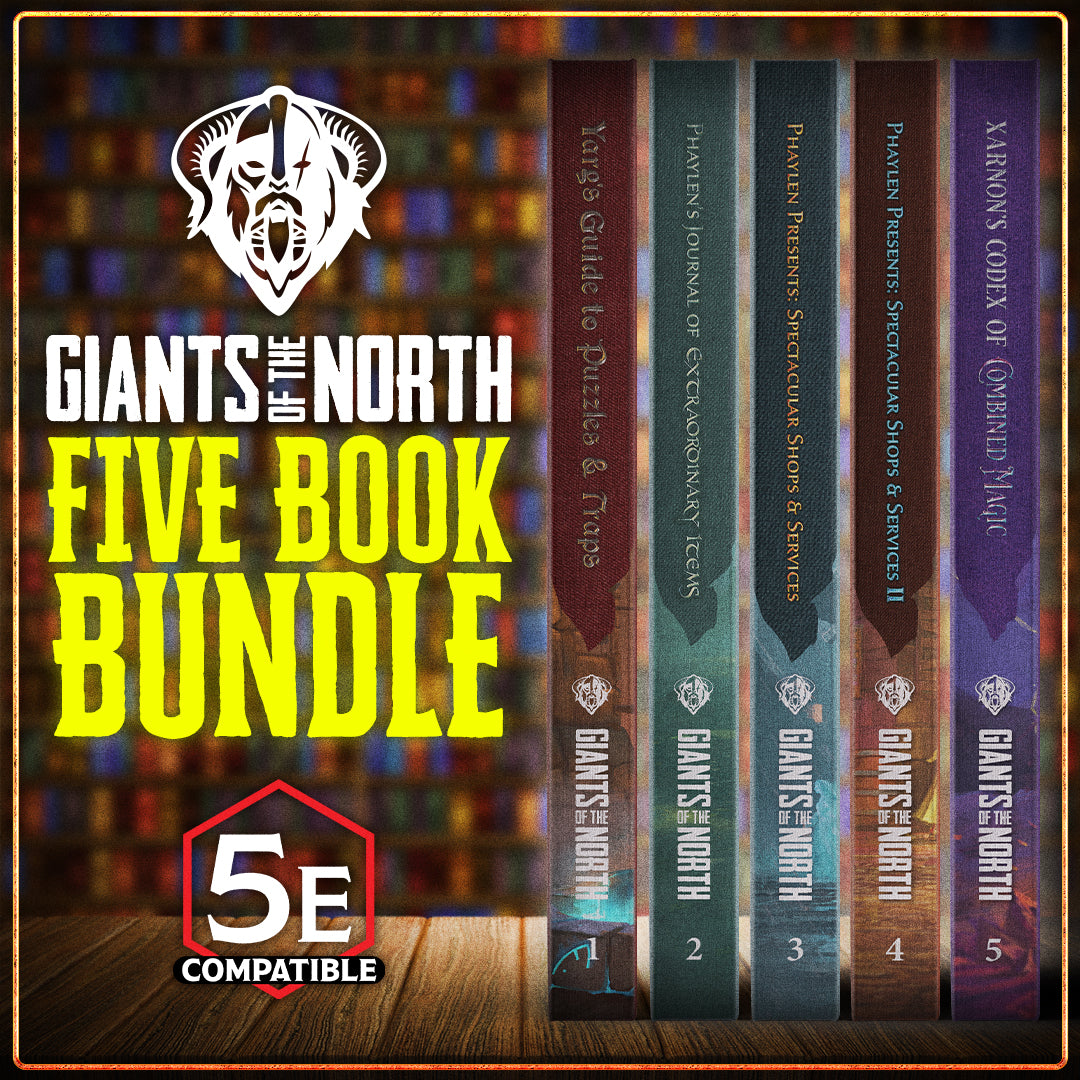 JoeGKushner's tweet card. The 5-book bundle brings together five essential tomes from Giants of the North, giving you everything you need to enhance your 5th Edition D&D campaign.