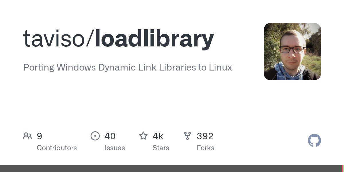 chompie1337's tweet card. Porting Windows Dynamic Link Libraries to Linux. Contribute to taviso/loadlibrary development by creating an account on GitHub.