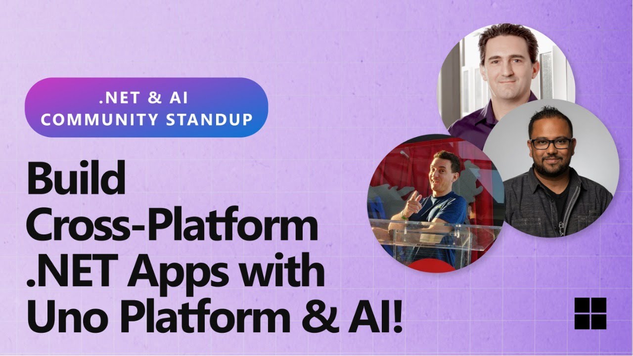 elbruno's tweet card. .NET AI Community Standup - Build Cross-Platform .NET Apps with Uno...