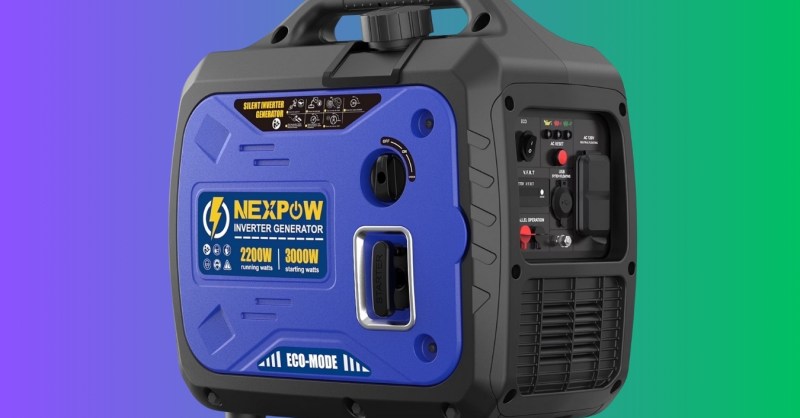 DigitalTrends's tweet card. The NEXPOW 3000W portable inverter generator with eco mode, overload protection, and parallel capability is now $299.99, down from $1,099.99.