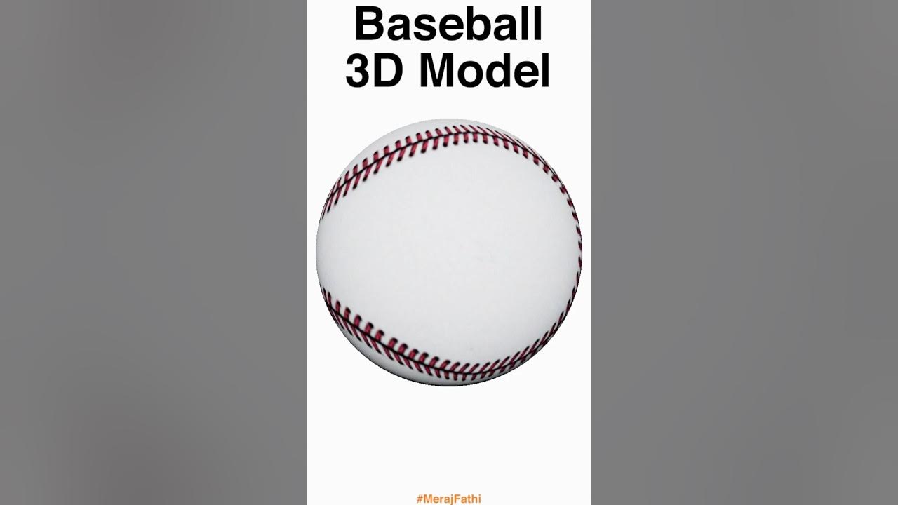 MerajFathi's tweet card. Baseball 3D Model (No AI) #shorts
