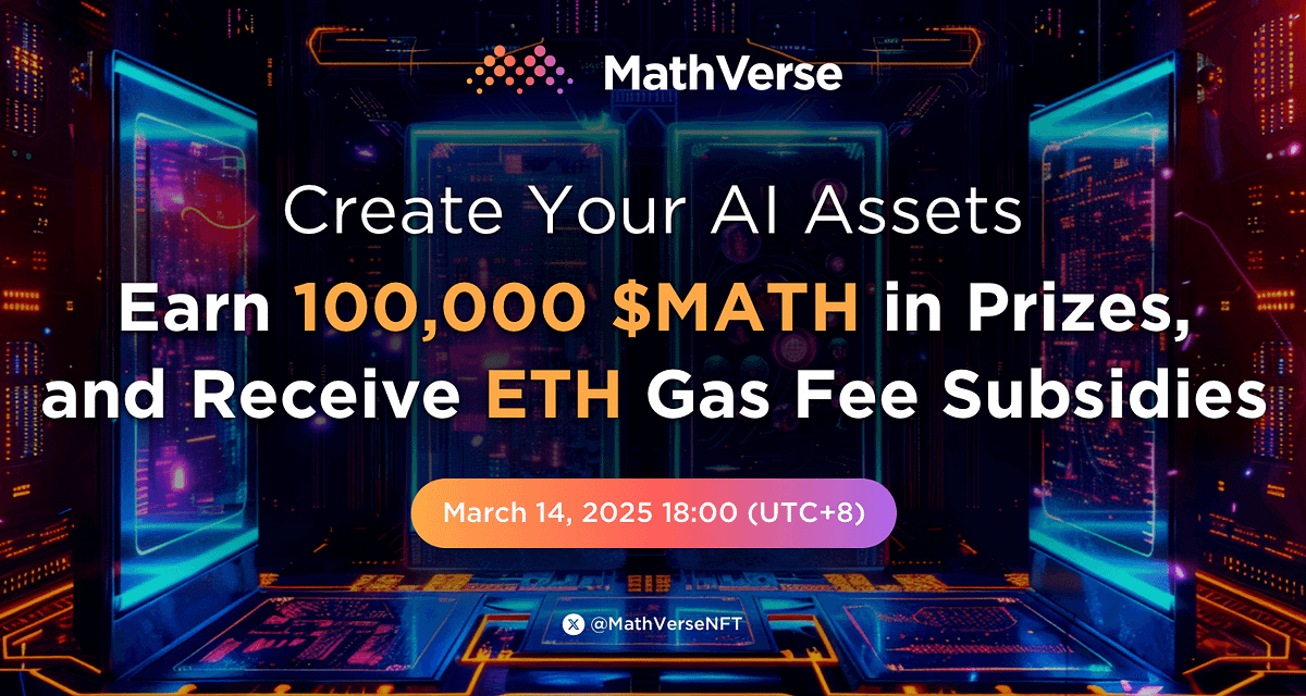 MathVerseNFT's tweet card. Create to win the rewards