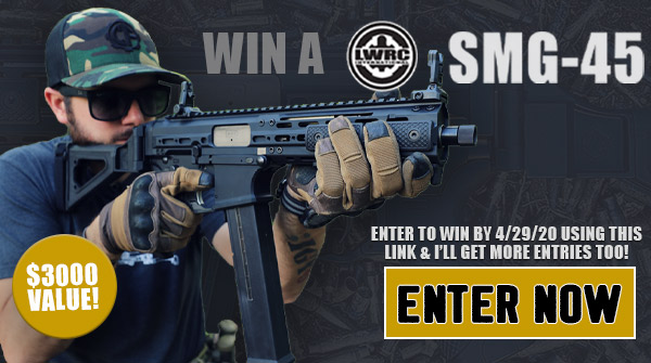 McProgramming's tweet card. Win A LWRC SMG-45 Pistol ($3000 Value!)