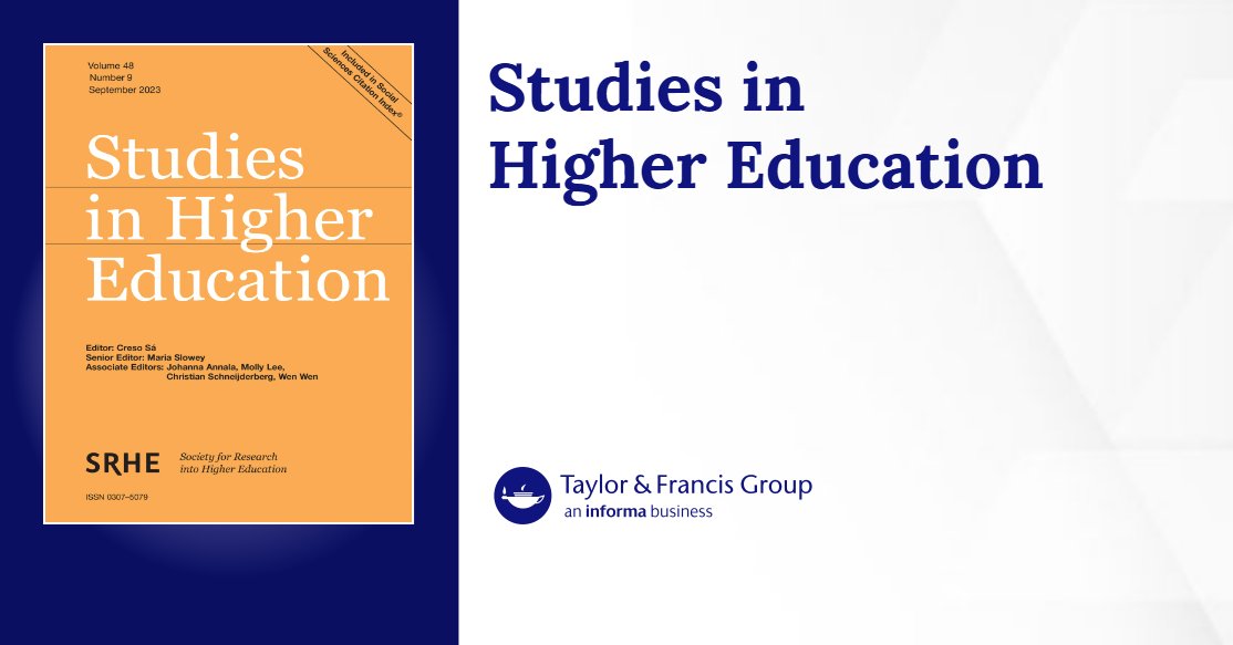 SRHE73's tweet card. Learn about Studies in Higher Education aims & scope, editorial board, journal metrics and more.