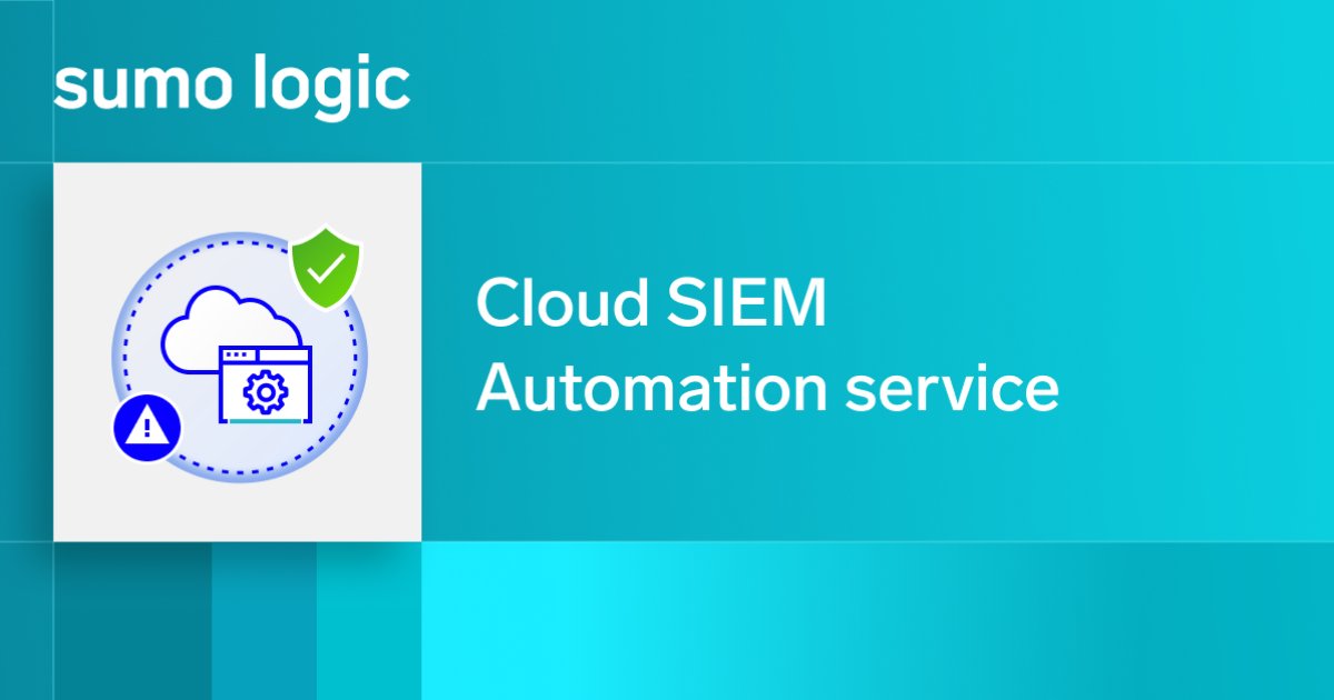 SumoLogic's tweet card. Learn more about Sumo Logic Cloud SIEM playbooks and how they help you automate workflows and enhance threat intelligence through security automation.