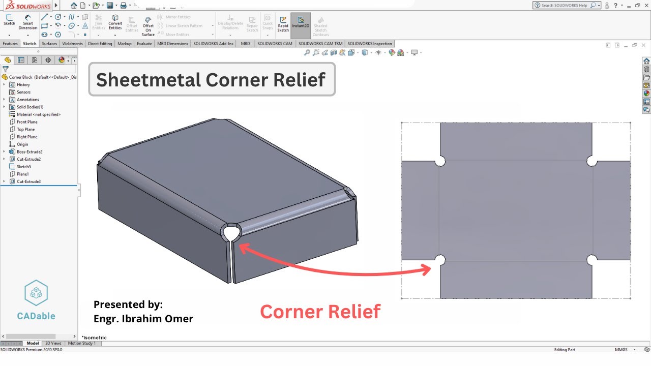 ibrahimumer007's tweet card. Sheetmetal Corner Relief | Solidworks Corner Relief | How to Use...