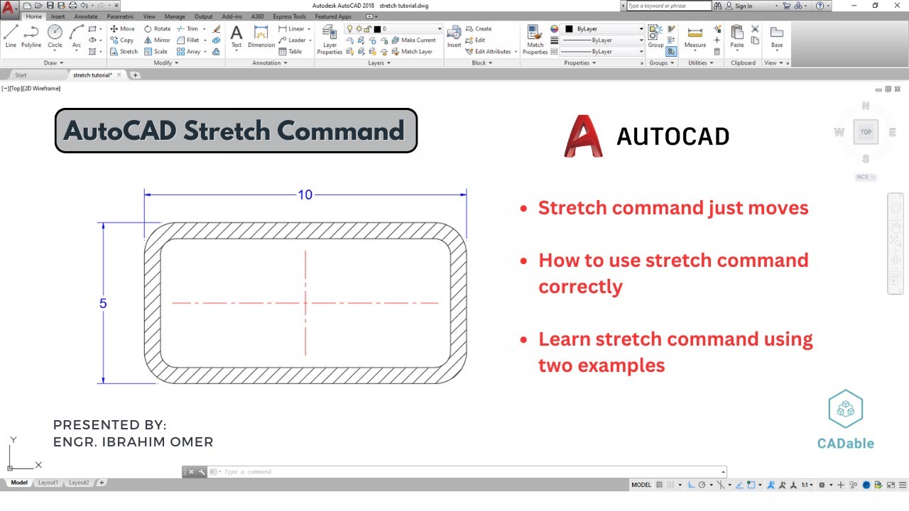 ibrahimumer007's tweet card. AutoCAD Stretch Command | How to use stretch command correctly |...