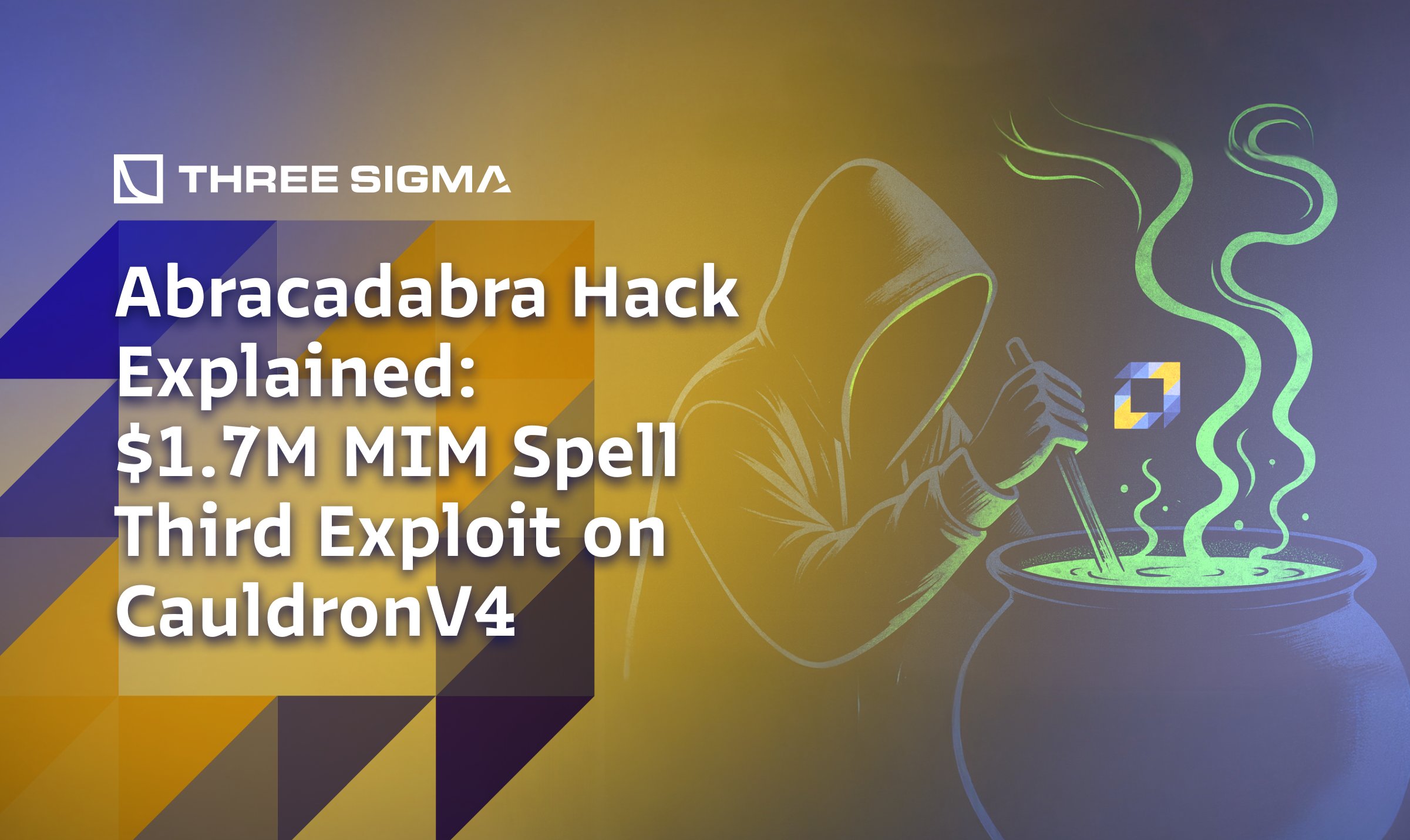 Web3__Security's tweet card. Deep dive into the third Abracadabra hack. Learn how a CauldronV4 cook() flaw led to a $1.7M loss, attack flow, root cause, and key smart contract security lessons.