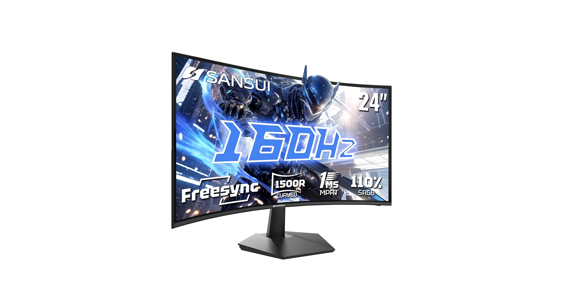 TechDealAlert's tweet card. SANSUI 24 Inch Curved 160Hz Gaming Monitor,1500R Curved Gaming Monitor FHD 1080P Computer Monitor,MPRT 1ms Fast VA Display,Freesync,HDR,3000:1, HDMI2.0,DP1.4, VESA Support(ES-G24C1L HDMI Cable Incl.)