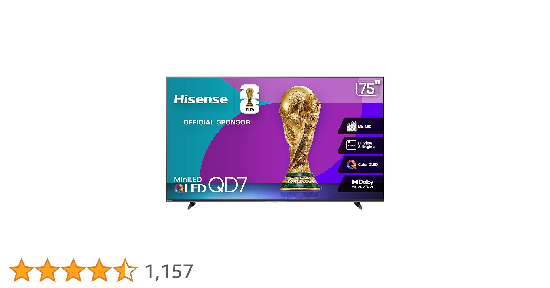 atomix's tweet card. Hisense MiniLED QD7QFM Fire TV.Cada fotograma es vibrante y realista, asegurando que todos los colores, desde los más sutiles hasta los más intensos, destaquen con impresionante claridad.