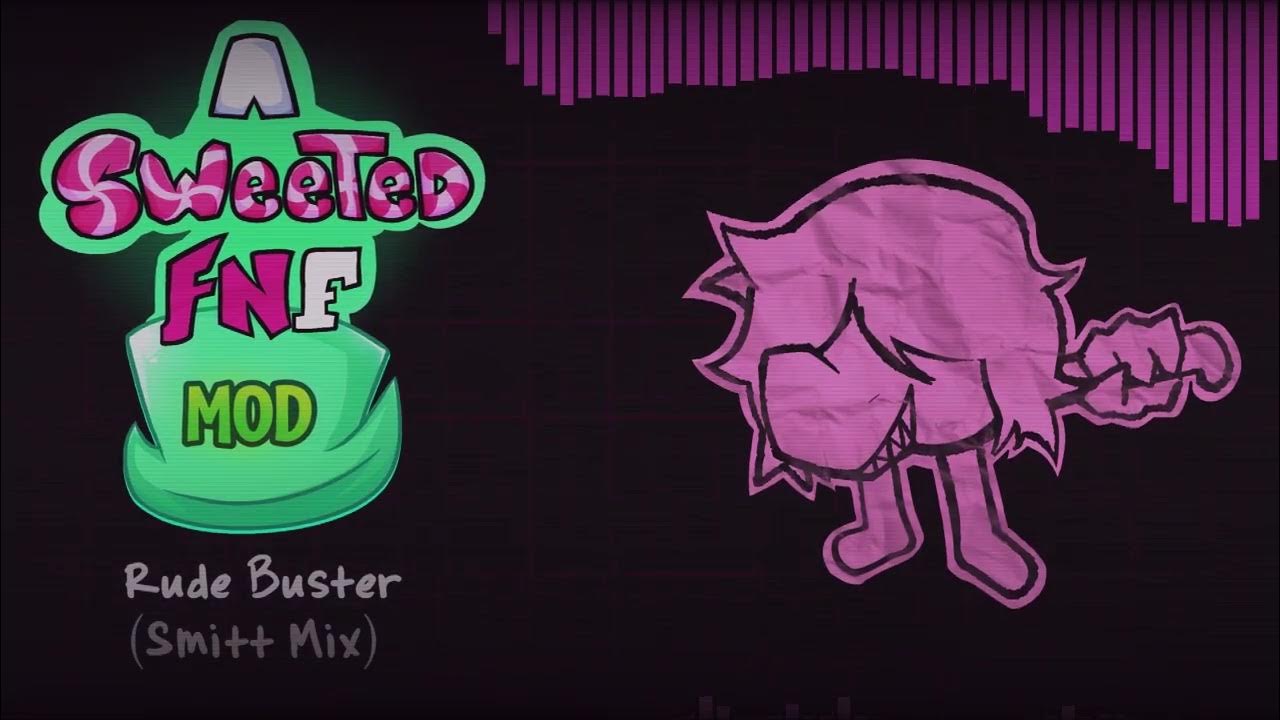 ASweetedFNFMod's tweet card. A Sweeted FNF Mod - Rude Buster (Smitt MIX)