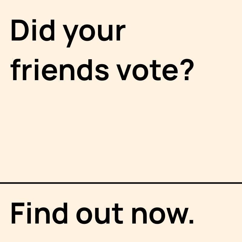 NyxiOkay's tweet card. Use this voter lookup tool & see if your friends voted! The candidates your friends voted for are private, but whether your friends voted is public record.