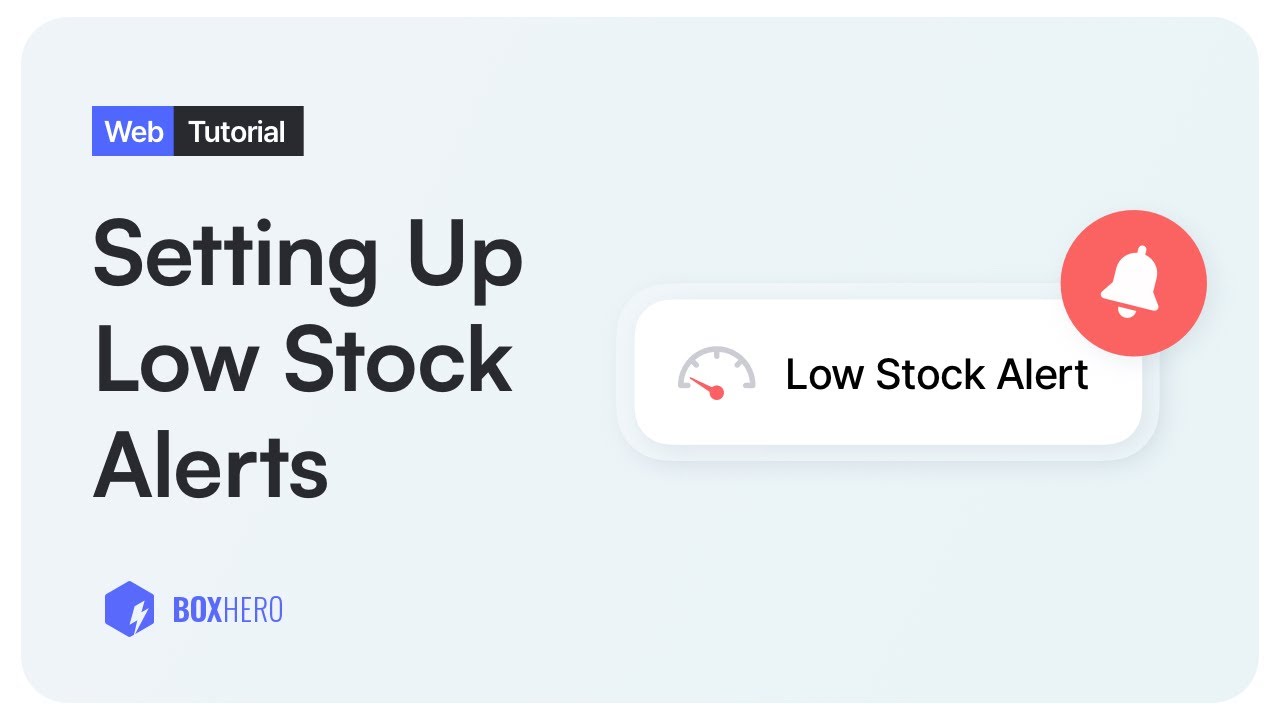 boxhero_en's tweet card. How to Set Up Low Stock Alerts | Safety Stock Quantities in BoxHero