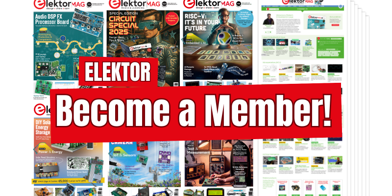 Elektor's tweet card. Thousands of engineers, students, and makers trust Elektor for inspiration, technical depth, and hands-on learning. Take out an Elektor Membership.