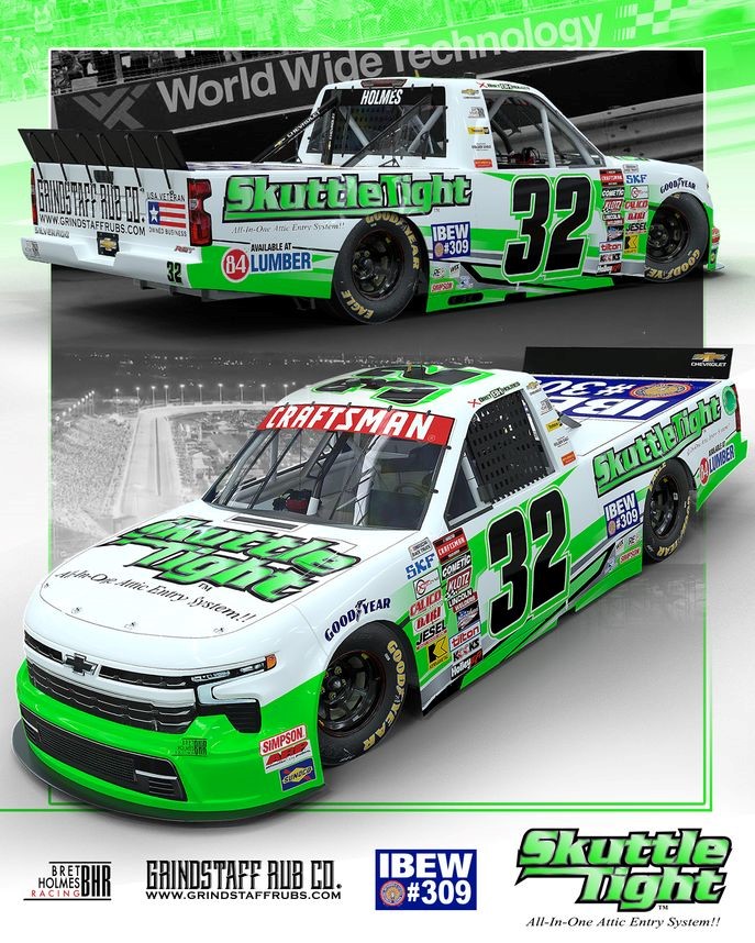 jayski's tweet card. Skuttle Tight will serve as the primary sponsor of the No. 32 Chevrolet team at the NASCAR CRAFTSMAN Truck Series event at World Wide Technology Raceway on Saturday, June 1, 2024 for the Toyota 200
