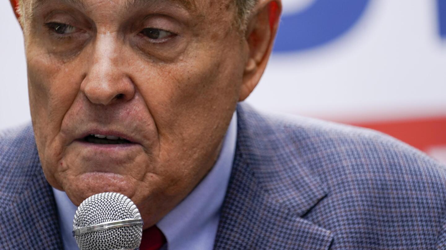 Commish_Schmidt's tweet card. An appeals court has suspended Rudy Giuliani from practicing law in New York because he made false statements while trying to get courts to overturn Donald Trump’s loss in the presidential race.