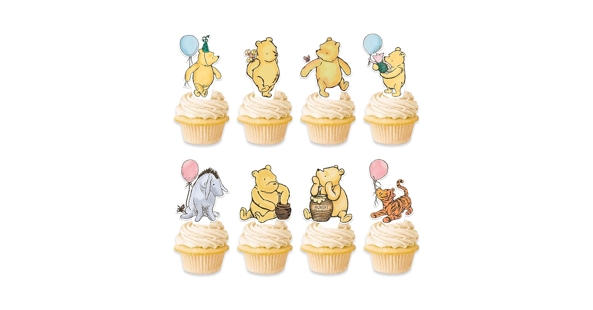 LinkhustleHQ's tweet card. 48 Pcs Classic Winnie Cupcake Toppers for Baby Shower